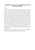 Sustainable Corporate Loans: A systematic literature review and future research agenda