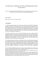 The Democratic Credentials of the UK's Legal Relationship with the EU post-Brexit