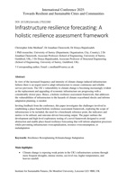 International Conference 2025: Towards Resilient and Sustainable Cities and Communities Infrastructure resilience forecasting: A holistic resilience assessment framework