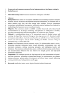 Framework and Consensus Statement for the Implementation of Sided Game Training in Football (Soccer)