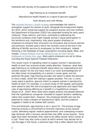 Egg freezing as an employee benefit: Reproductive health theatre or a signal of genuine support?