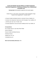 Acute and 6-Month Vascular Effects of a Multi-Component Nutritional Supplement: Preliminary Findings from a Randomised Controlled Trial