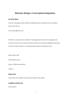 Molecular biology I: Transcriptional regulation