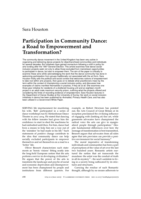 Participation in Community Dance: the Road to Empowerment and Transformation?