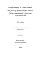 Finding the Way to a 'New Normal': The Journey of Recovery for Families Following a Paediatric Intensive Care Admission.
