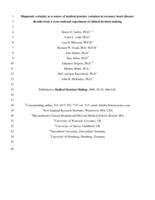 Diagnostic Certainty as a Source of Medical Practice Variation in Coronary Heart Disease: Results from a Cross-National Experiment of Clinical Decision Making