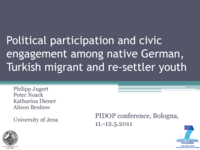 Political participation and civic engagement among native German, Turkish migrant and re-settler youth