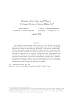 Beauty, Body Size and Wages: Evidence from a Unique Data Set