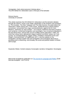 “Immigration, that’s what everyone’s thinking about …”