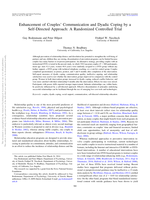 Enhancement of Couples’ Communication and Dyadic Coping by a Self-Directed Approach: A Randomized Controlled Trial