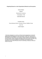 Integrating Research on Inter-Organizational Networks and Ecosystems