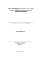 The Relationship Between Atomic Number and the Intensity of the Energy Loss Structure of the Photoelectron Spectrum.