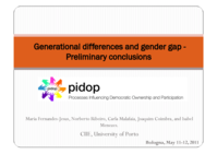 (Bologna Conference) Generational differences and gender gap - Preliminary conclusions