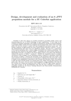 Design, development and evaluation of an 8 µPPT propulsion module for a 3U CubeSat application