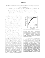 The physics controlling the sensitivity of semiconductor lasers to high temperatures