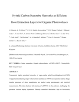 Hybrid carbon nanotube networks as efficient hole extraction layers for organic photovoltaics.