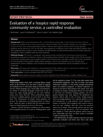 Evaluation of a hospice rapid response community service: A controlled evaluation