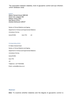 The association between diabetes, level of glycaemic control and eye infection: Cohort database study
