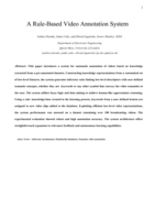A rule-based video annotation system