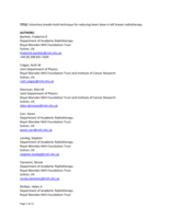 Voluntary breath-hold technique for reducing heart dose in left breast radiotherapy