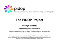 (Bologna Conference) The PIDOP Project
