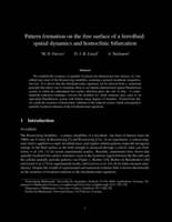 Pattern formation on the free surface of a ferrofluid: spatial dynamics and homoclinic bifurcation