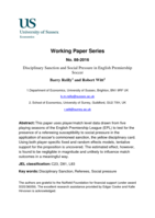 Disciplinary Sanction and Social Pressure in English Premiership Soccer