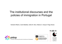 (Bologna Conference) The institutional discourses and the policies of immigration in Portugal