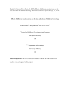 Effects of different emotion terms on the size and colour of children's drawings