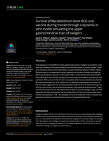 Survival of Mycobacterium bovis BCG oral vaccine during transit through a dynamic in vitro model simulating the upper gastrointestinal tract of badgers
