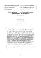Euroscepticism as a lever: Contesting European integration with ulterior motives