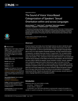 The sound of voice: Voice-based categorization of speakers’ sexual orientation within and across languages