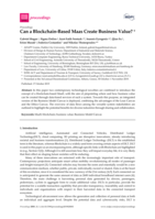 Can a Blockchain-Based Maas Create Business Value?