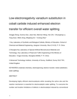 Low-Electronegativity Vanadium Substitution in Cobalt Carbide Induced Enhanced Electron Transfer for Efficient Overall Water Splitting