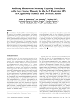 Auditory STM Capacity Correlates with Gray Matter Density in the Left Posterior STS in Cognitively Normal and Dyslexic Adults.