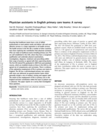 Physician assistants in English primary care teams: A survey.