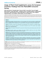 Usage of Plant Food Supplements across Six European Countries: Findings from the PlantLIBRA Consumer Survey