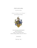 Models in policy making.