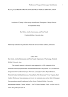 Predictors of Change in Postmerger Identification During a Merger Process: A Longitudinal Study