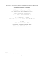 Dynamics of confined plumes during short and ultrashort pulsed laser ablation of graphite