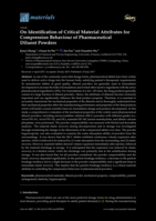 On Identification of Critical Material Attributes for Compression Behaviour of Pharmaceutical Diluent Powders