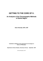 Getting to the Core of X: An Analysis of the Choreographic Methods of Daniel Nagrin