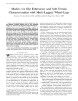 Models for Slip Estimation and Soft Terrain Characterization with Multi-Legged Wheel-Legs