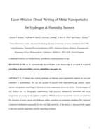 Laser ablation direct writing of metal nanoparticles for hydrogen and humidity sensors.