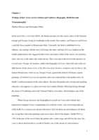 Writing Artists? Lives Across Nations and Cultures: Biography, Biofiction and Transnationality