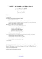 Crónica de Comercio Internacional (Julio 2006 – Junio de 2007) [International Trade Chronicle (July, 2006 – June, 2007)]