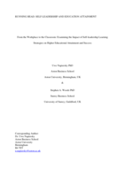 From the Workplace to the Classroom: Examining the Impact of Self-leadership Learning Strategies on Higher Educational Attainment and Success