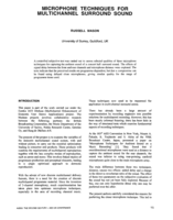 Microphone techniques for multichannel surround sound