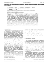 Effects of ion implantation on electron centers in hydrogenated amorphous carbon films