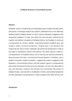 Feedback literacies as sociomaterial practice
